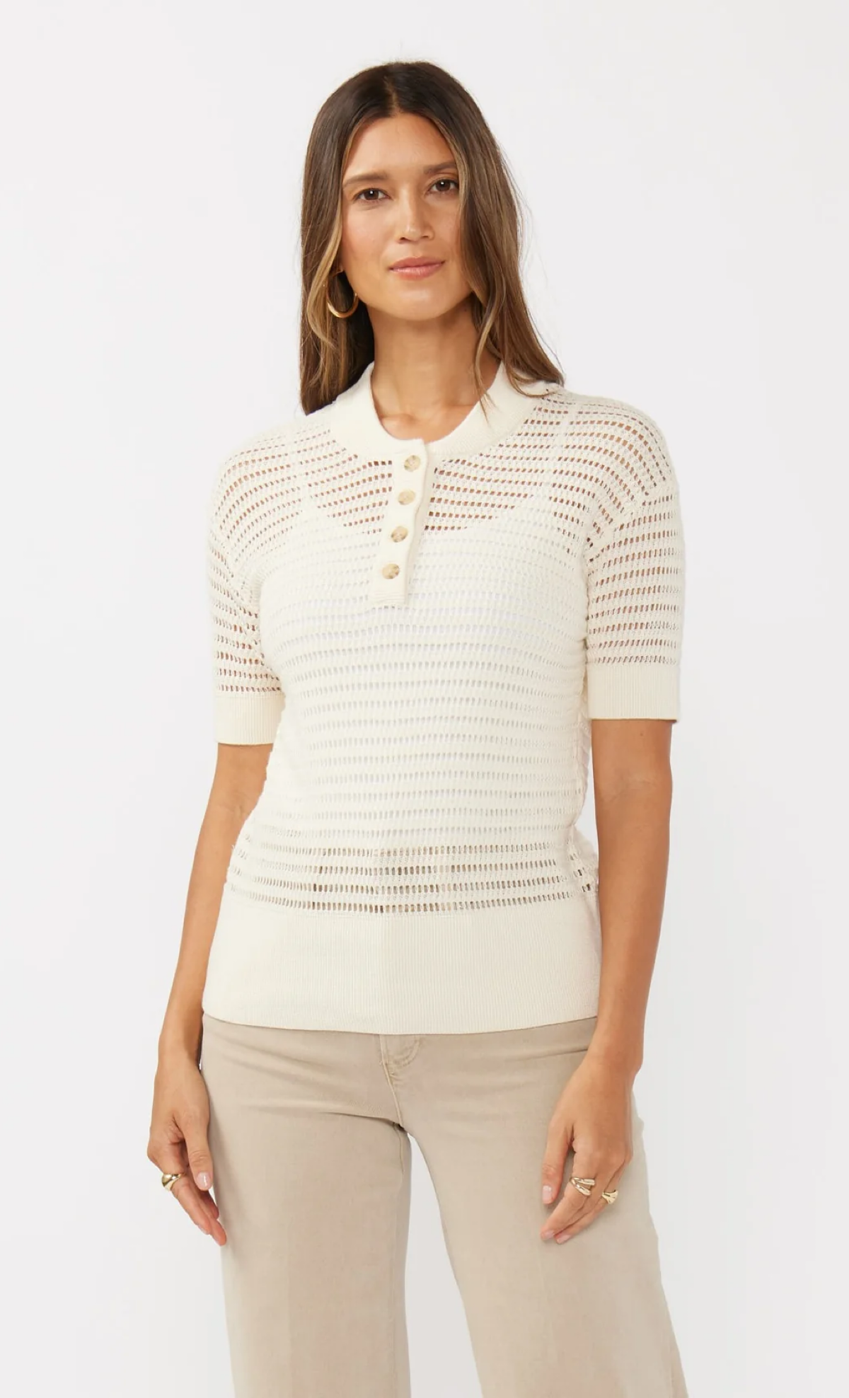 Short Sleeve Henley Top