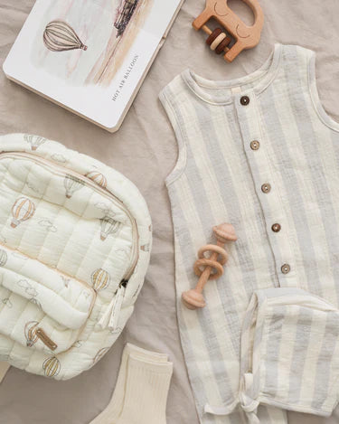 Woven Jumpsuit || Sky Stripe