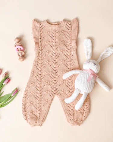 MIRA KNIT ROMPER || MELON