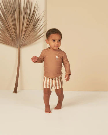 rash guard boy set || clay stripe