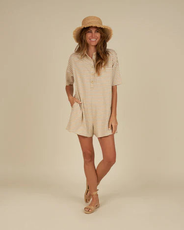 frankie romper | sand stripe