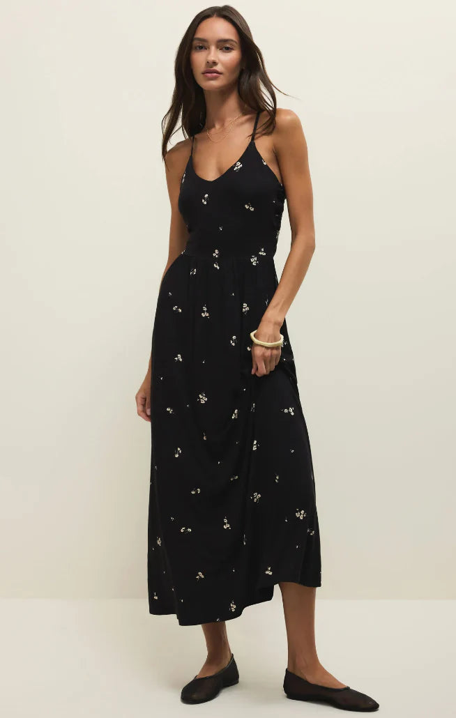 Cannes Nala Ditsy Midi Dress Black