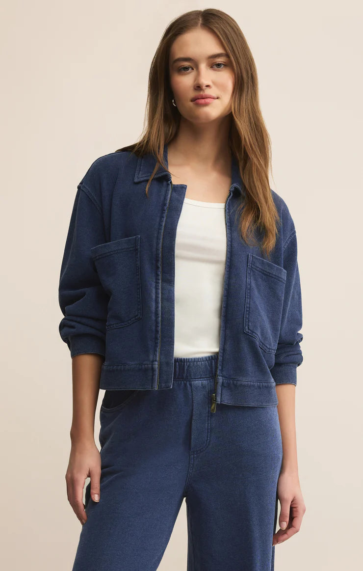 Heritage Knit Denim Jacket Indigo