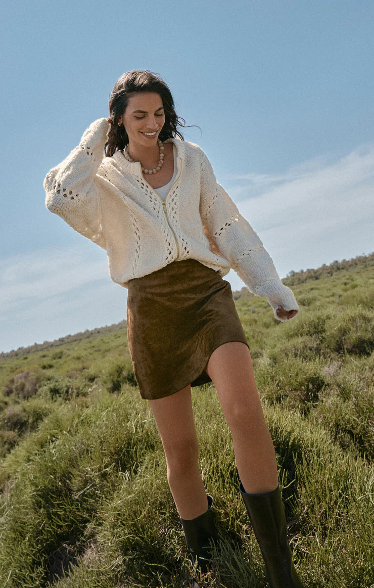 Ciera Suede Mini Skirt Coconut