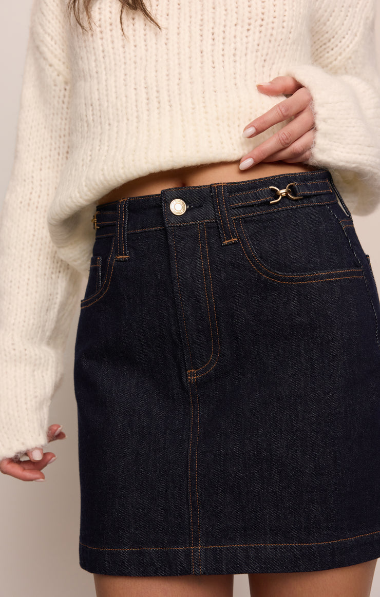 The Socialite Denim Mini Skirt Midnight Air
