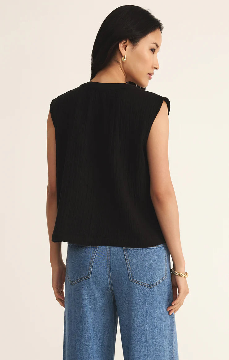 Cliffside V-Neck Airy Gauze Top