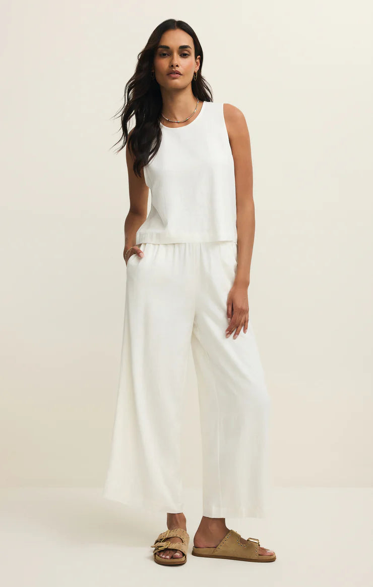 Sloane Linen Cropped Tank