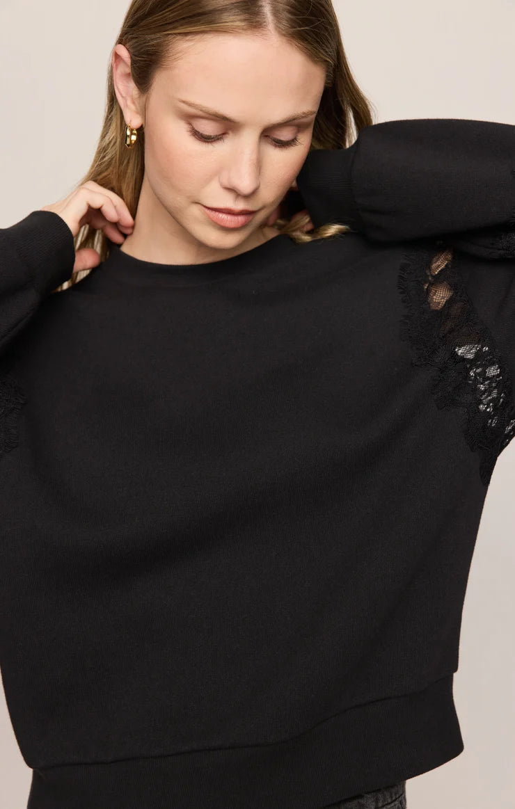 Hidden Hills Lace-Trim Sweatshirt