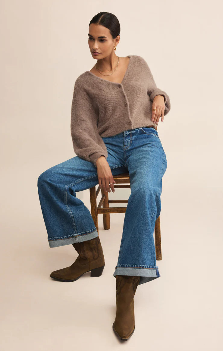 Sadira Fluffy Cardigan Moonlight