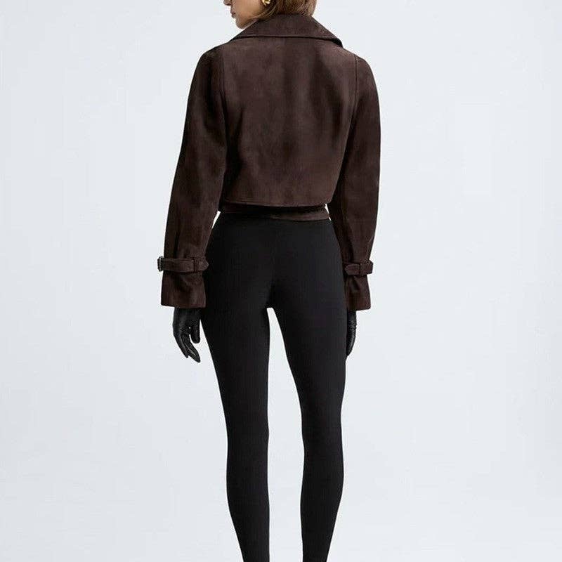 Sheer Trend - Retro Lapel Slim Short Jacket