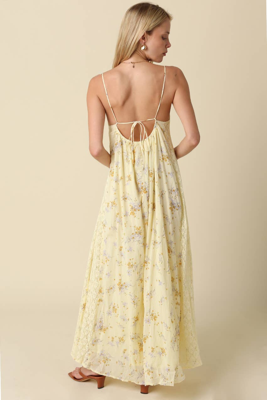 Rachael Floral Open-Back Maxi Dress