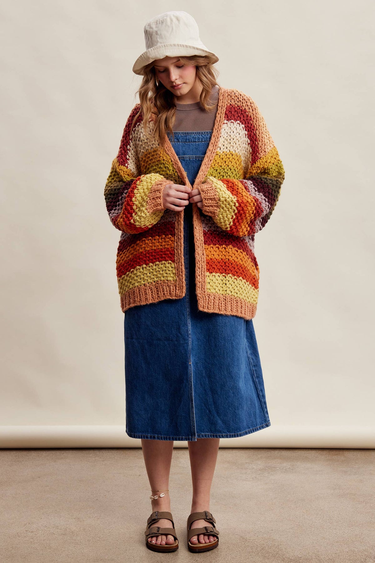 Listicle - Rainbow Hand-Crochet Open Cardigan LSW0620