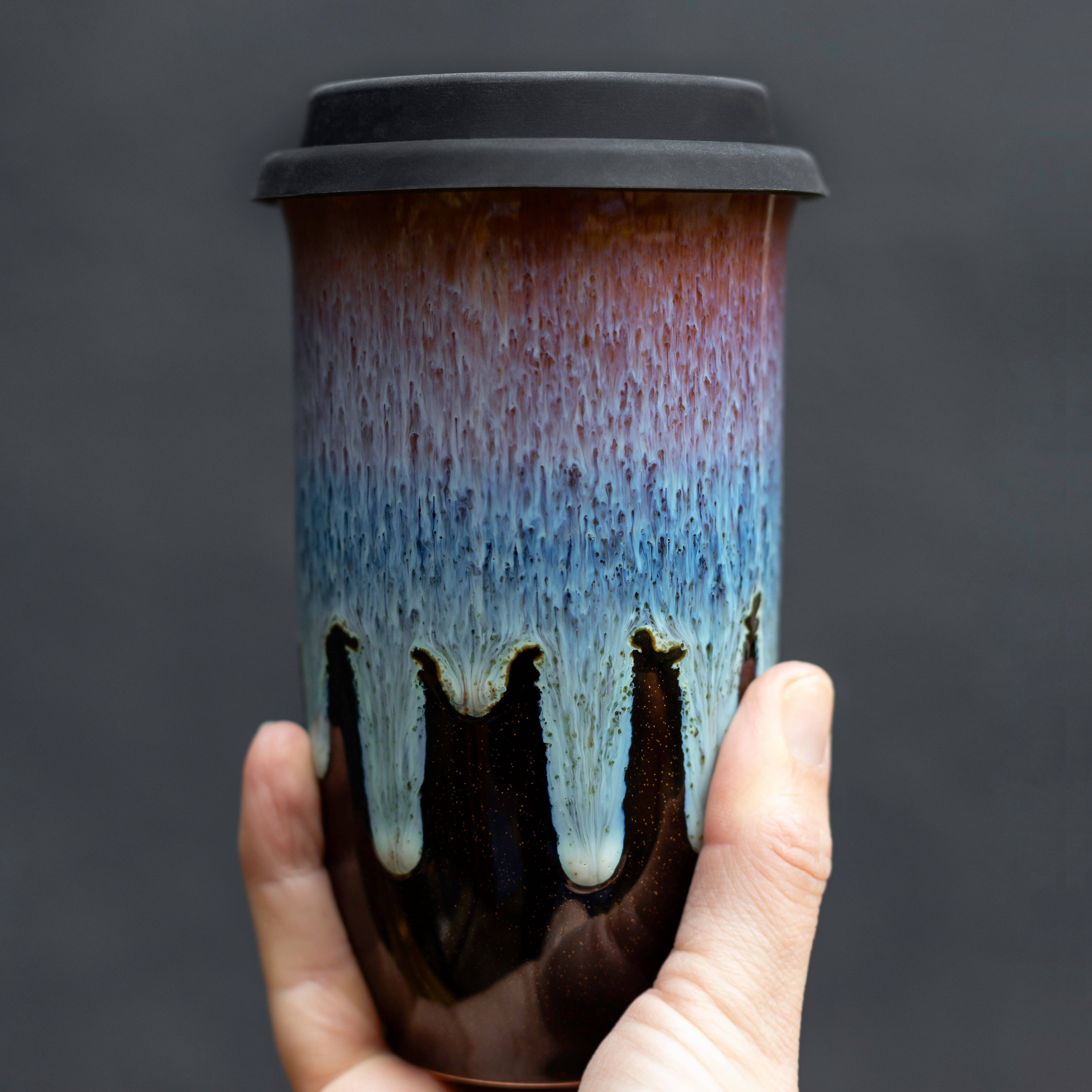 Nova Ceramics Travel Mugs - Monsoon Ceramic Travel Mug – 16oz with Lid & Sleeve