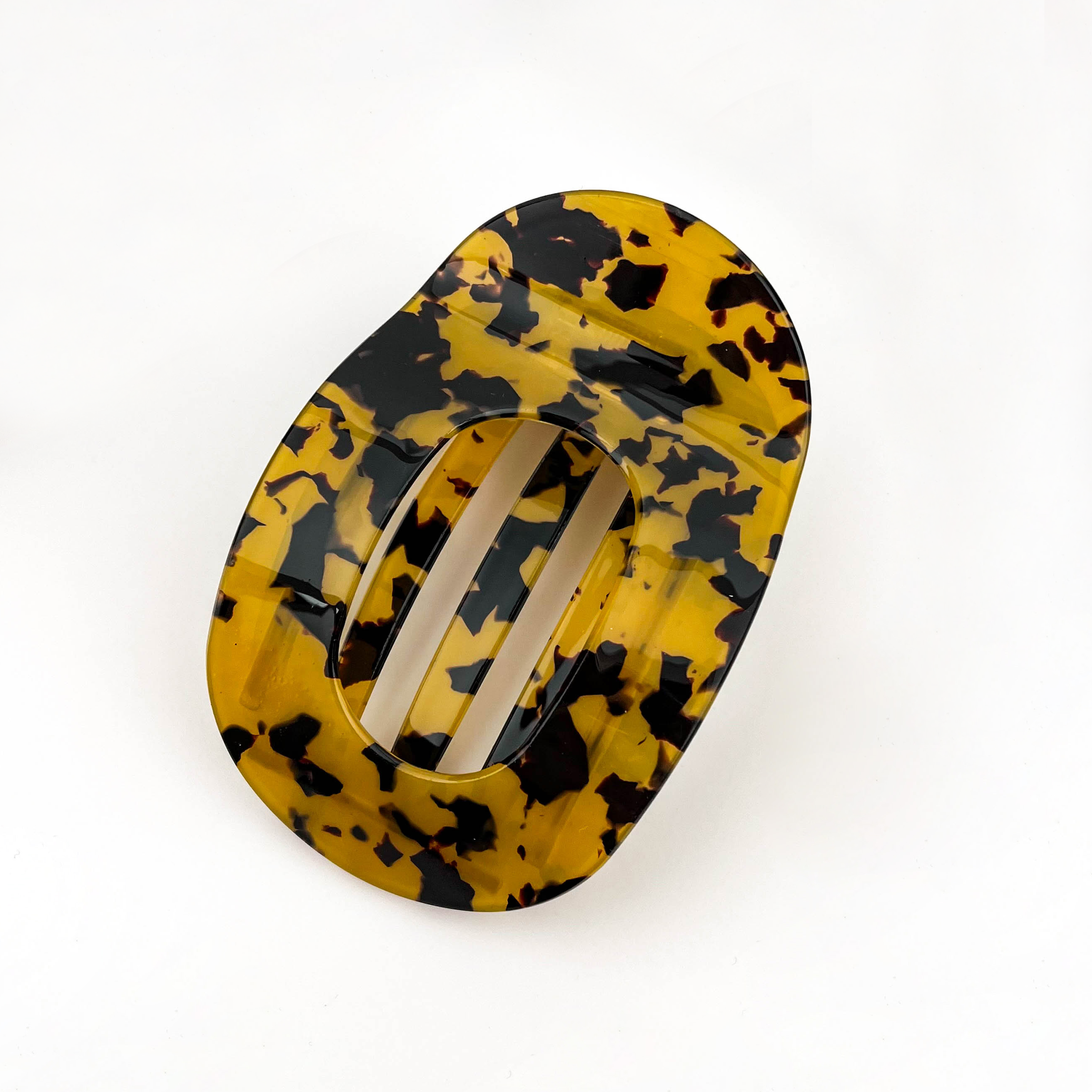SoapElenGlen - Elegant Flat Oval Hair Clip, Classic Hair Barrette