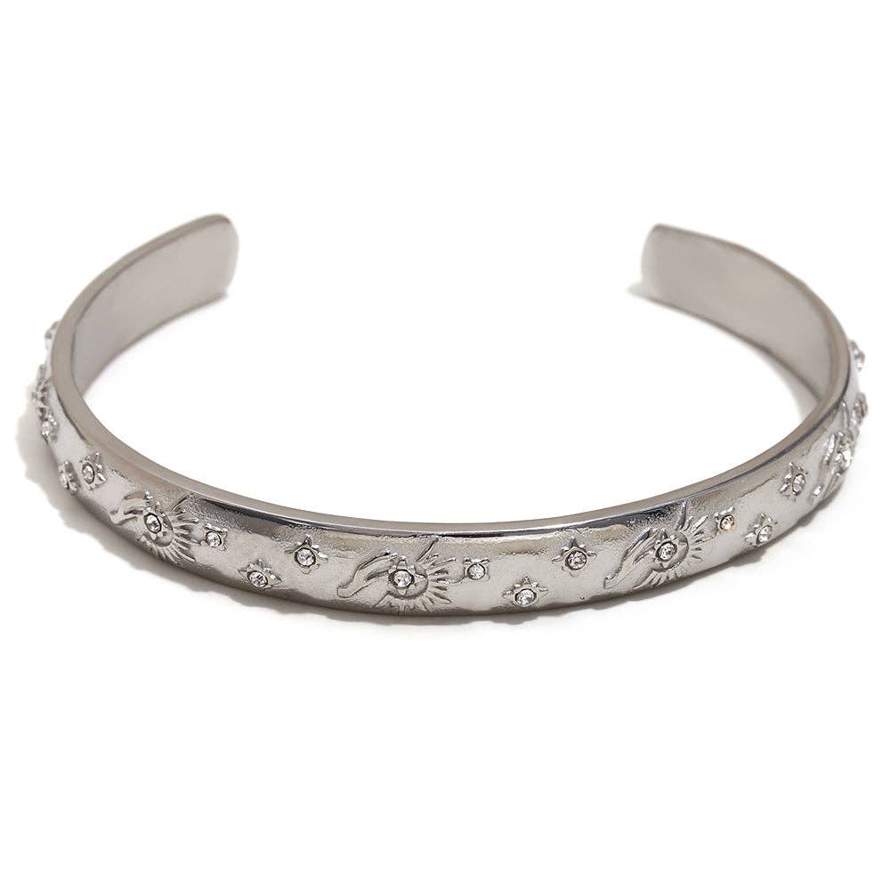 Surprise Tarot Style 18K Gold Plated S.Steel Cuff Bangle