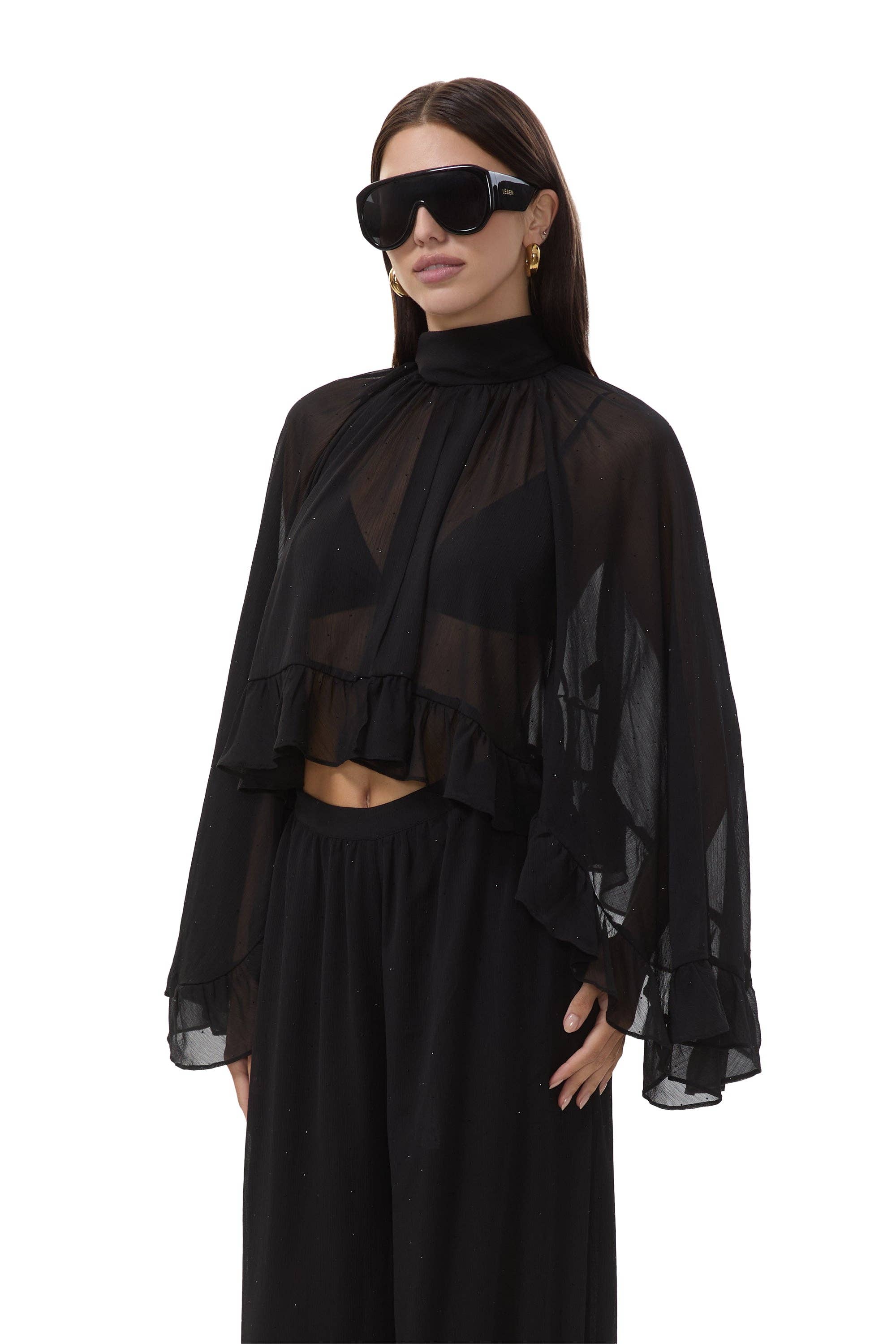 AFRM - Hadlie Rhinestone Top - Noir