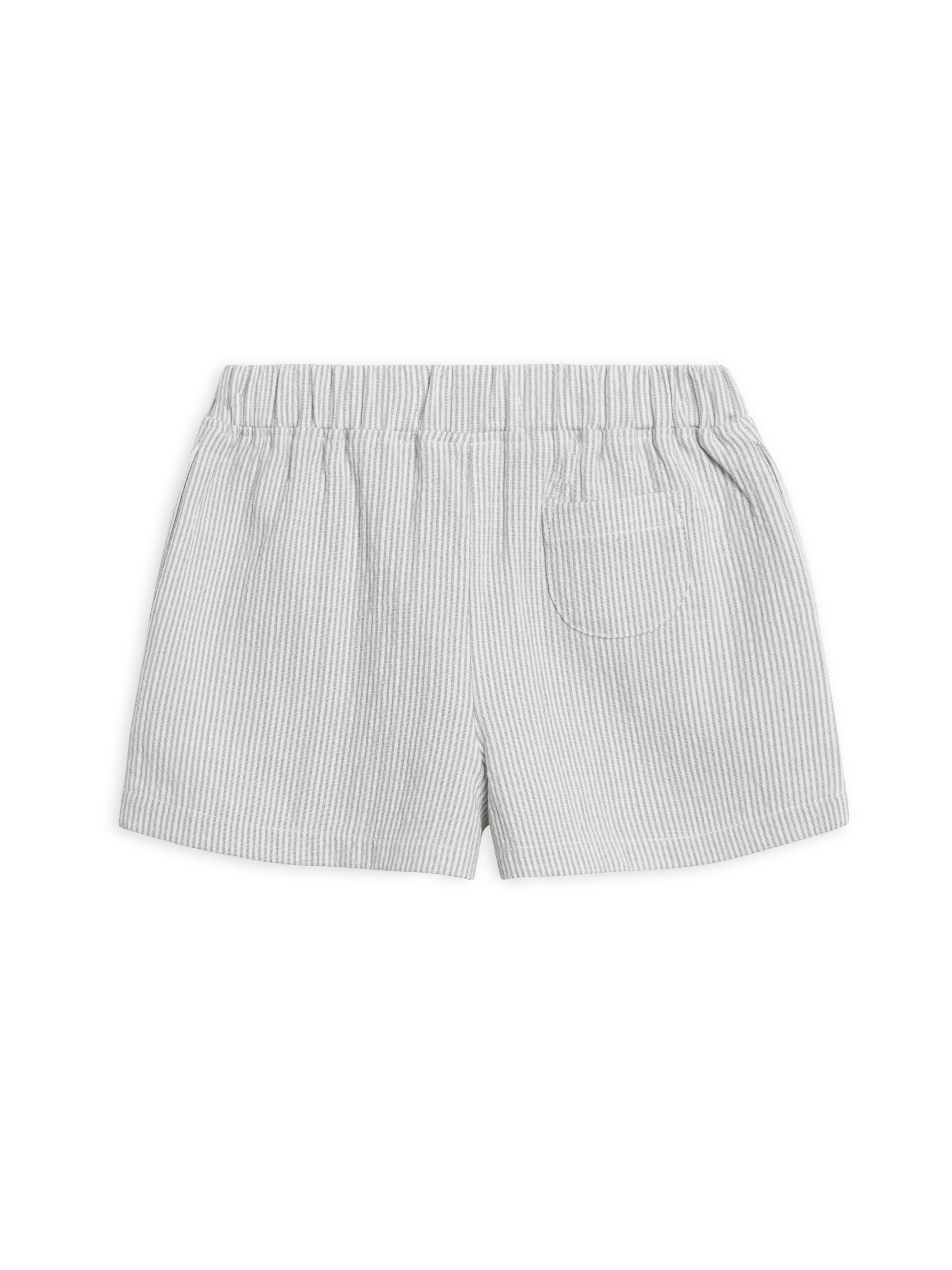 Colored Organics - Organic Kids Nixie Seersucker Short - Shore Stripe / Mist