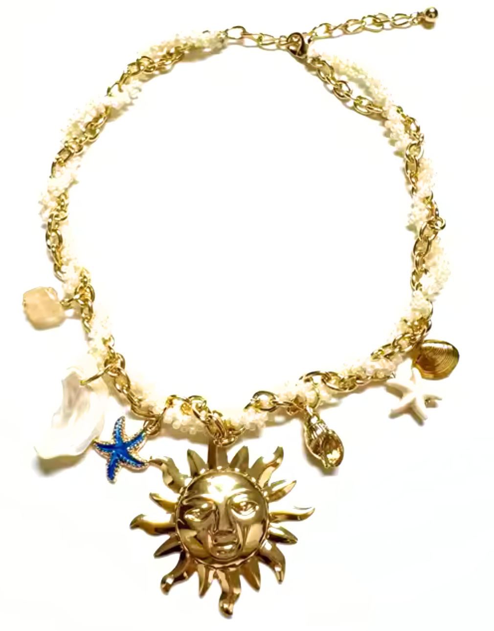 HoopLa - SEA Side- Pearls and Lace- Sunny Necklace