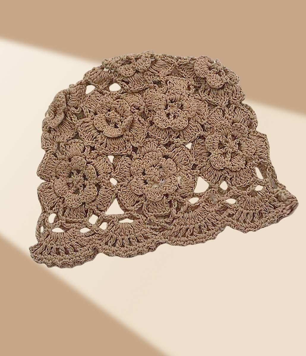 Vintage Hand-Crocheted Floral Dressy Hat
