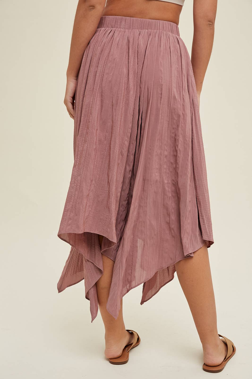 CRINKLE HANDKERCHIEF MIDI SKIRT