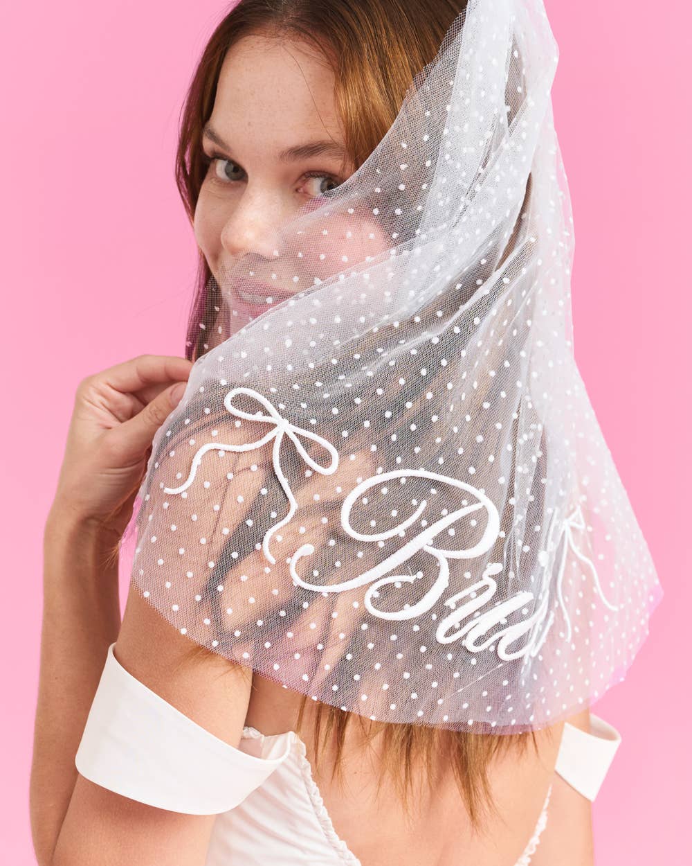 xo, Fetti - Dotted Tulle Bride Veil | bachelorette, bridal, white