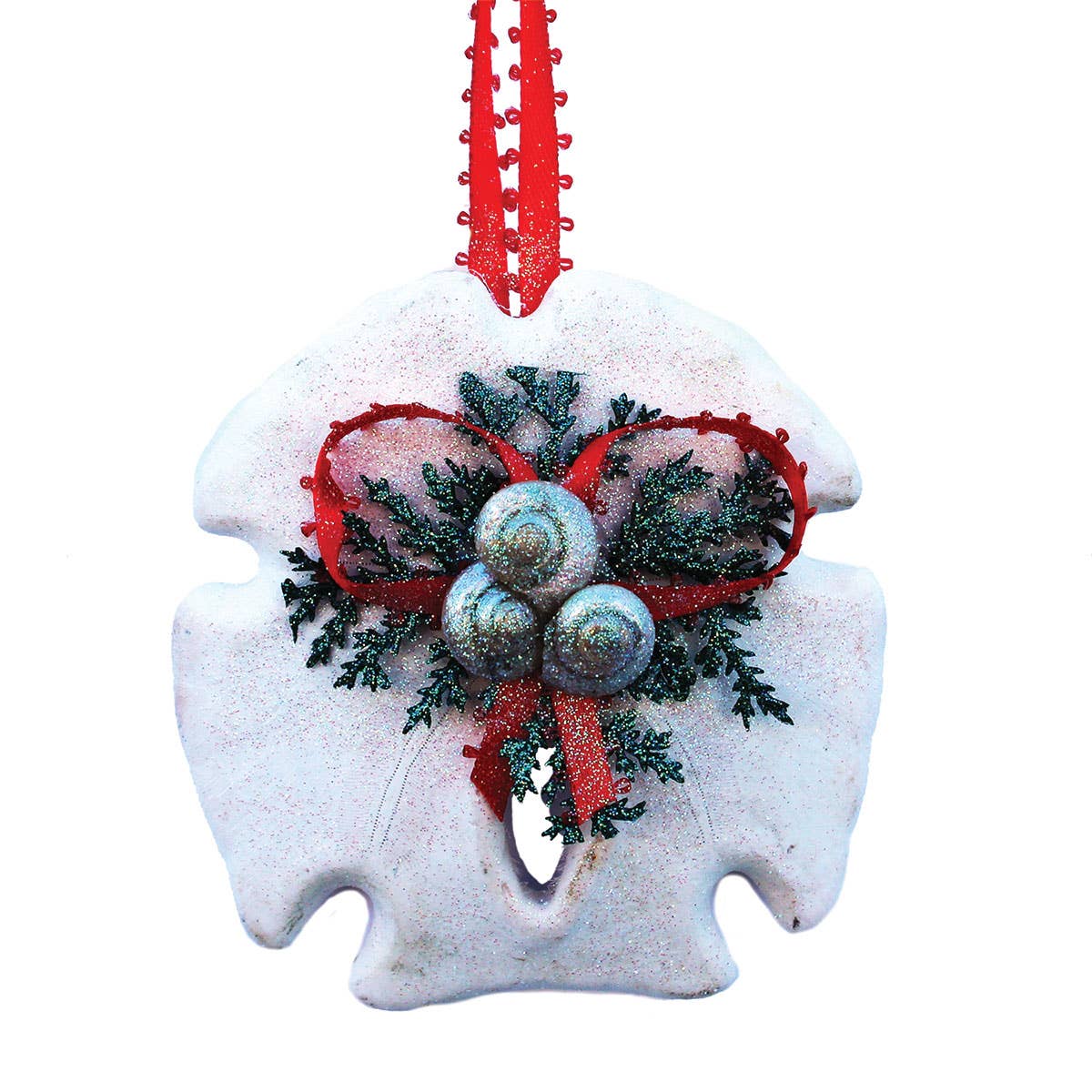California Seashell Company - Arrowhead Sand Dollar Evergreen Collage Ornament