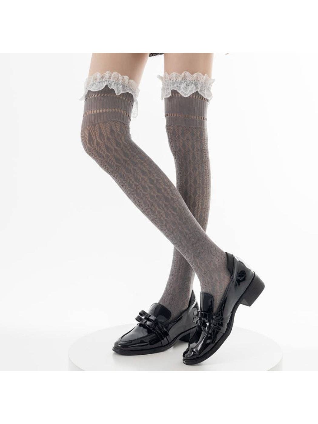 Funkyrel® Atzbranding Limited - Rufia - Lace Trim Knee High Socks