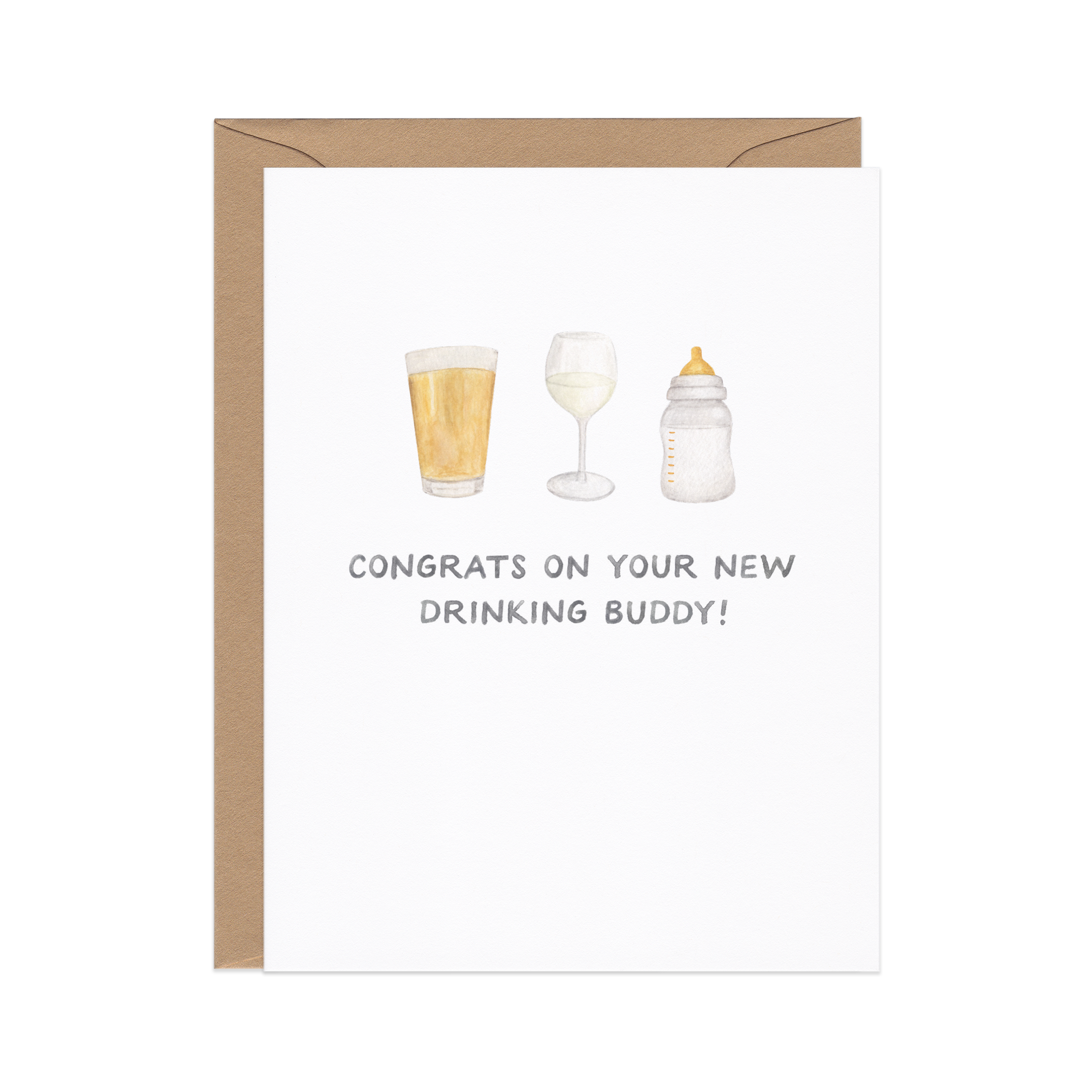 Amy Zhang - Drinking Buddies — Funny New Baby / New Parents Card