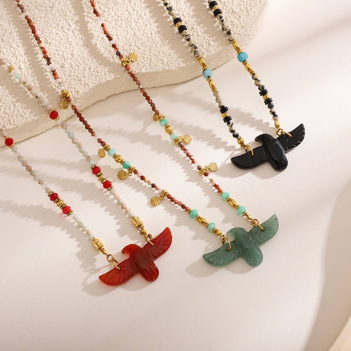 ACCITY - High-End Eagle Beaded Natural Stone Necklace_CWMM7542