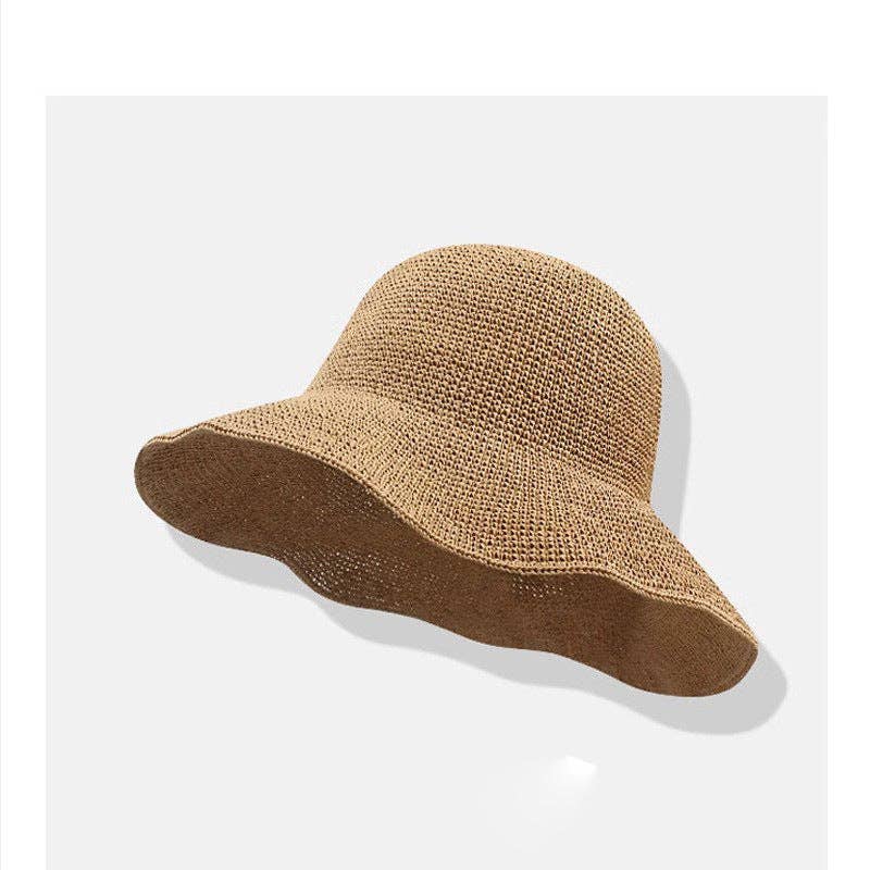 Dipped Shop - Casual Wide Brim Handwoven Straw Bucket Hat