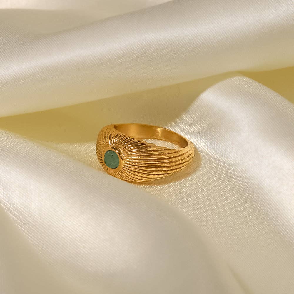 Dipped Shop - Punk Green Gemstone Ring