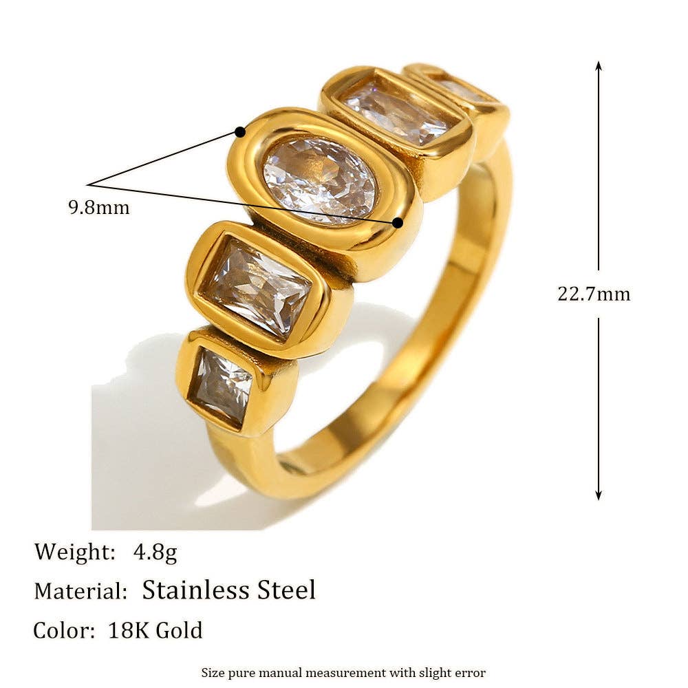Dipped Shop - Simple Geometric Bezel-Set Zircon
