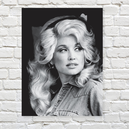 Barbara Decor - 18x24 Inch Poster - Vintage Dolly Parton - Stylized Wall Art