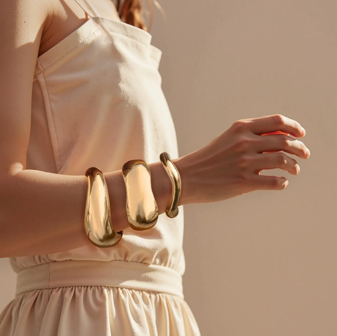 HoopLa - Editorial Hinge Bracelets 14K Gold PVD- Recycled