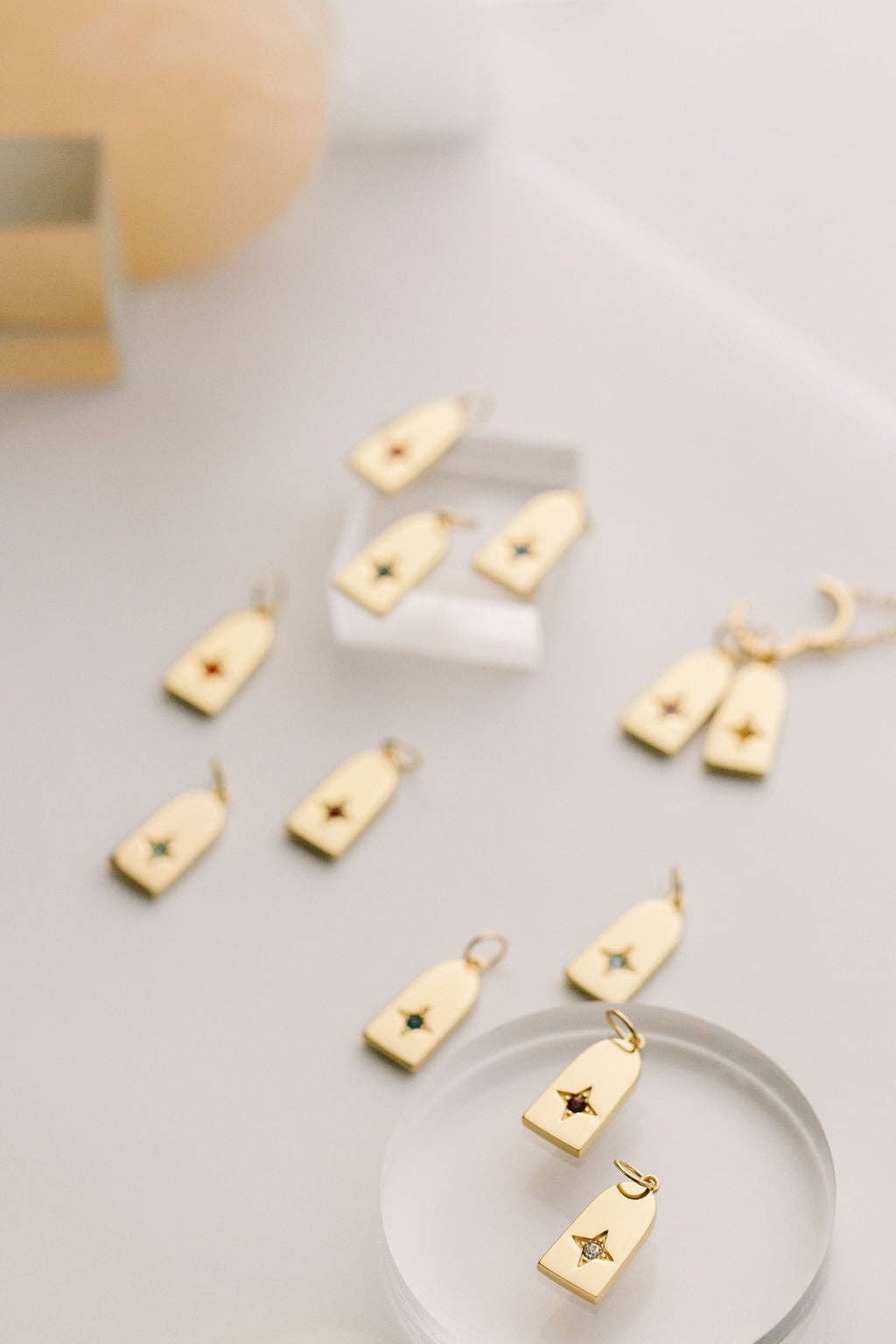 Birthstone Charm Necklace in Gold: