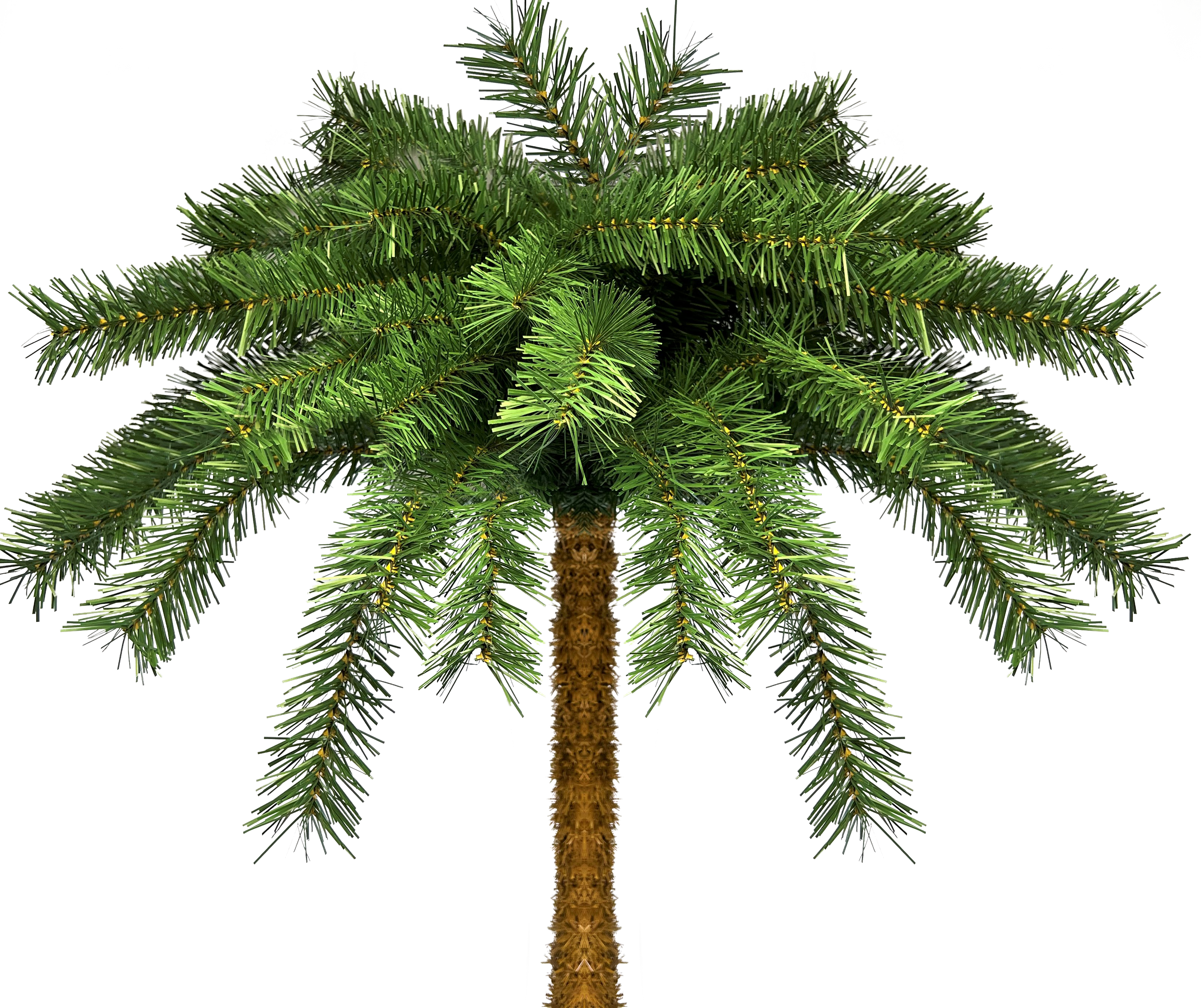 7 Foot Tall Pre-lit Palm Christmas Tree with Sand Colored Skirt & 100 White LED Lights