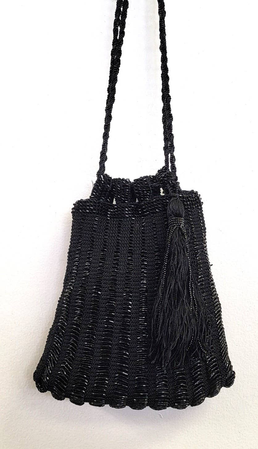 Ricki designs - CROCHET VICTORIAN BEADED TASSEL BAG