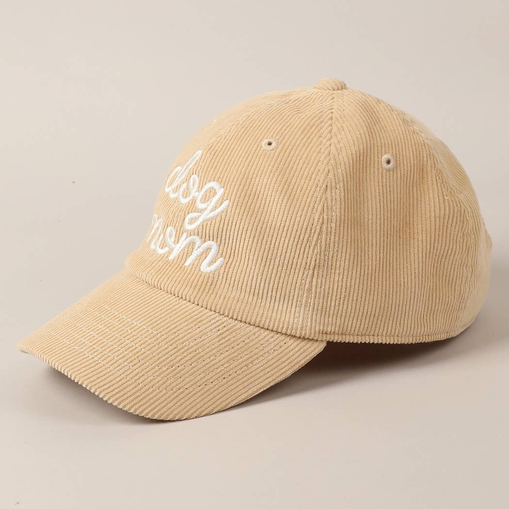 Dog Mom Corduroy Baseball Cap