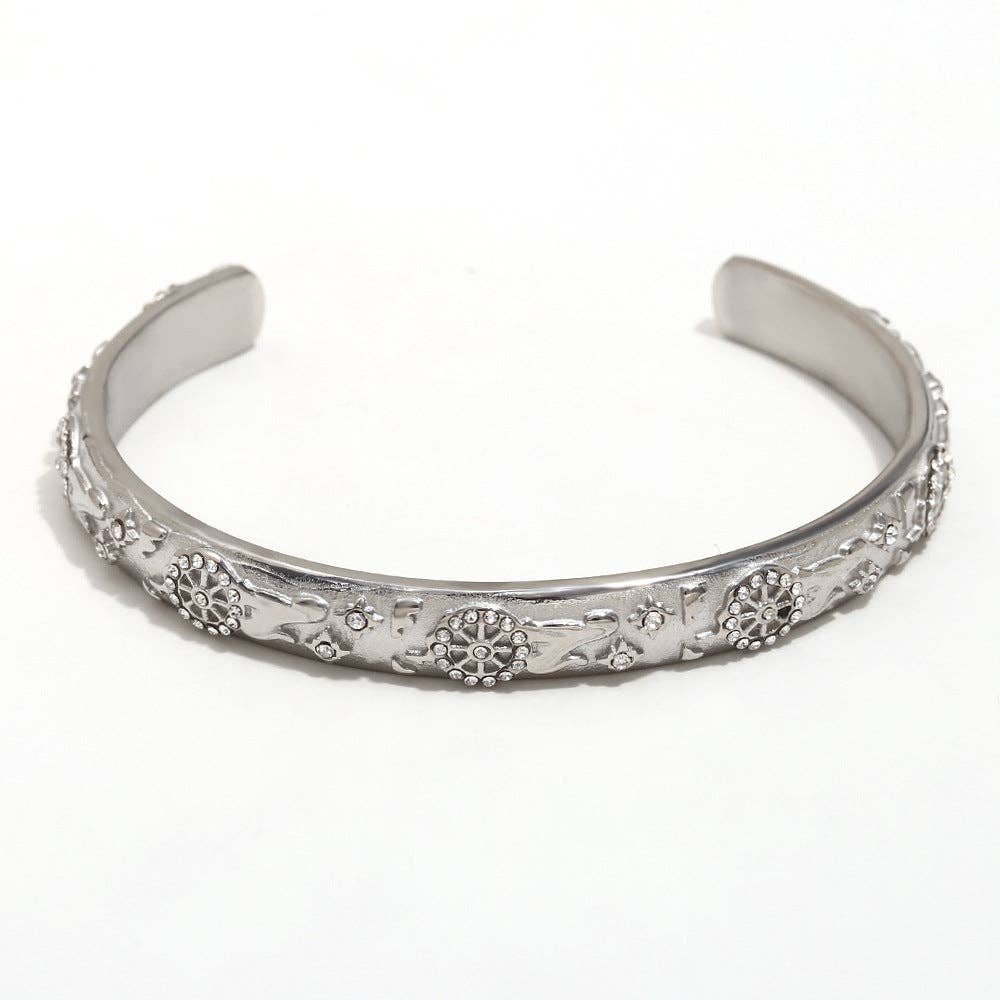 Surprise Tarot Style 18K Gold Plated S.Steel Cuff Bangle