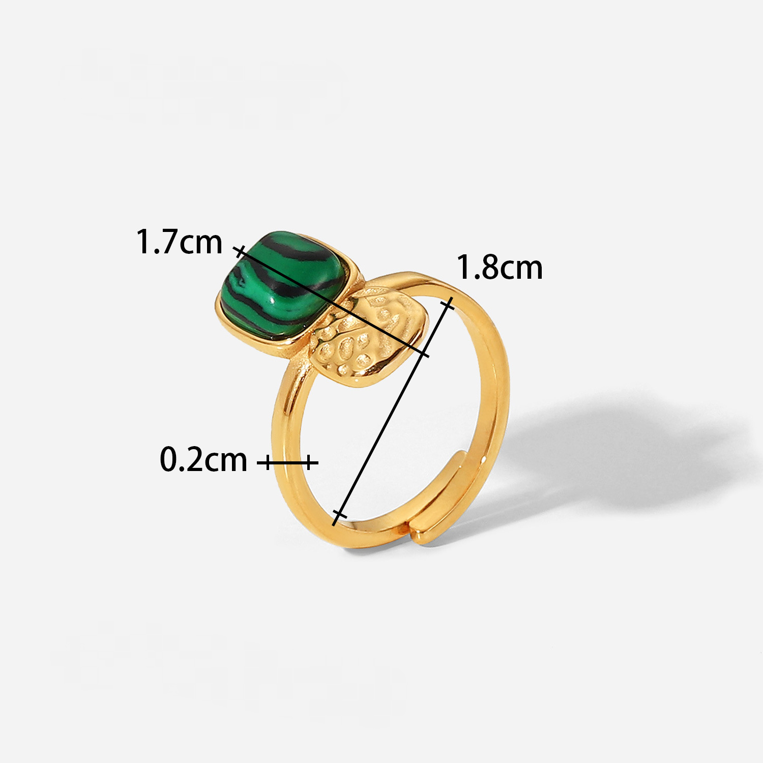 Mio Queena - 18K Gold-plated Stainless Steel Inlaid Stone Rings - FGS/CS