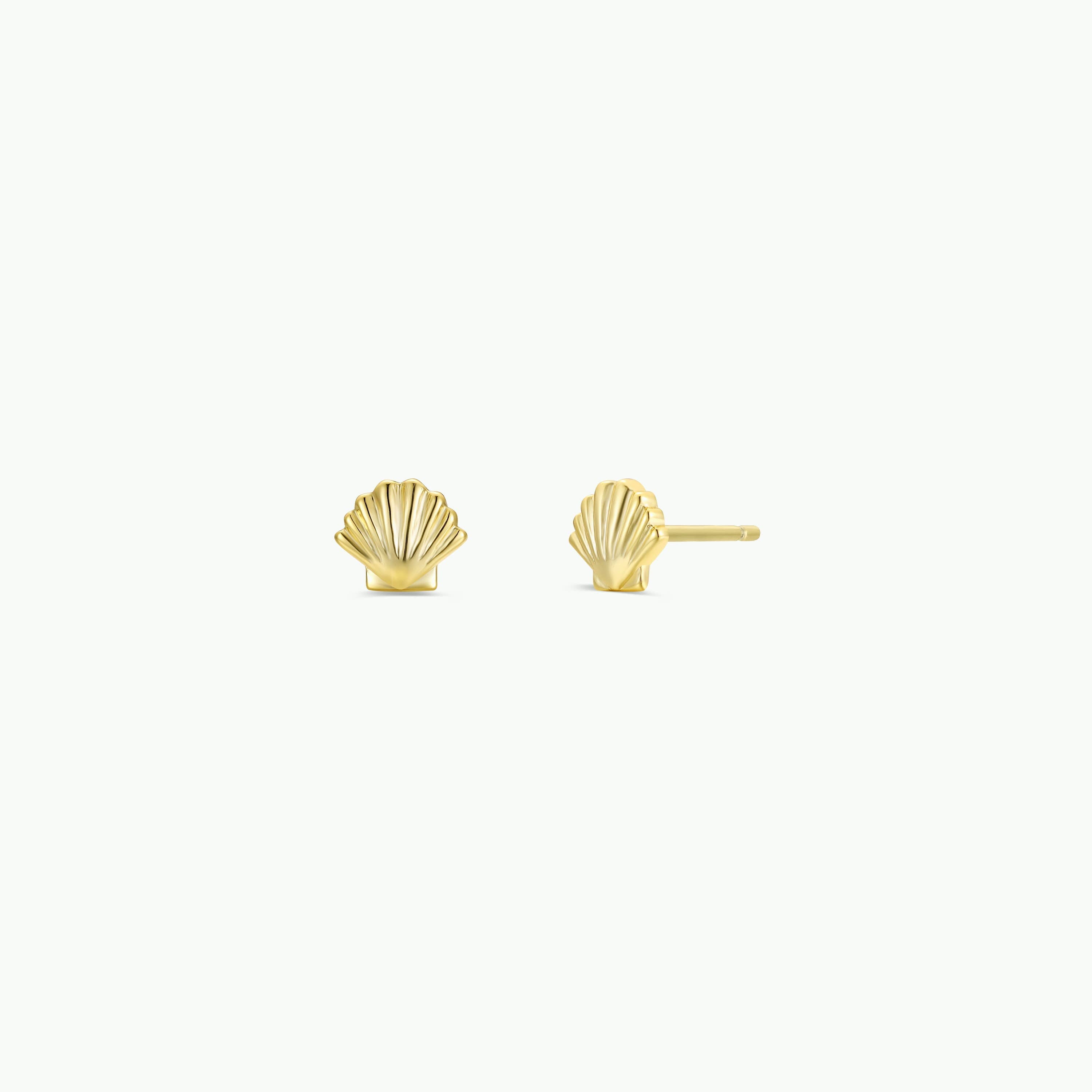 JaxKelly - Seashell - Gold Earrings