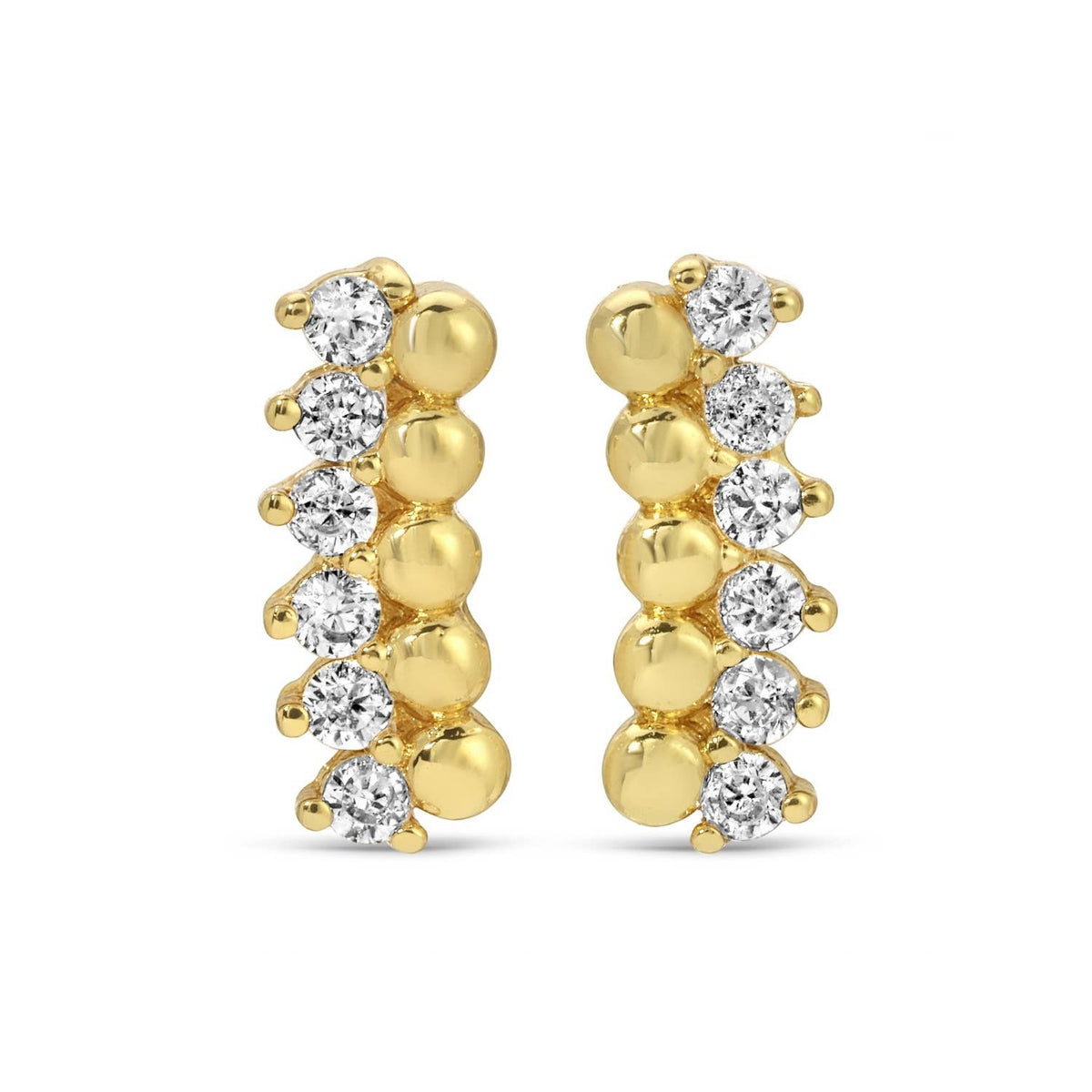 Splendid Iris - Delicate Dots & CZ Studs On Velvet Tag