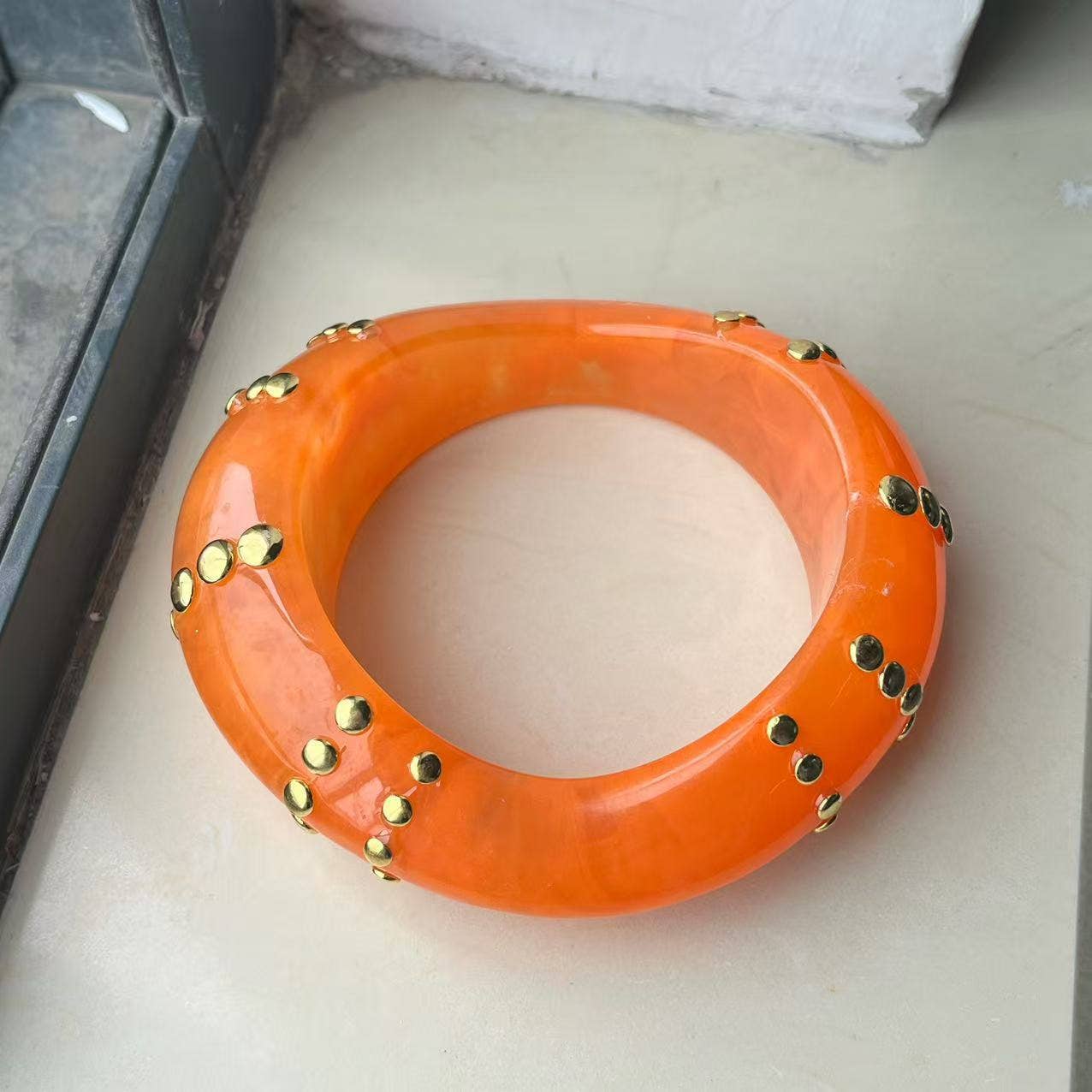 Dipped Shop - Chunky Irregular Studded Punk Resin Geometric Bracelet MK2PPPO6W6JBR119