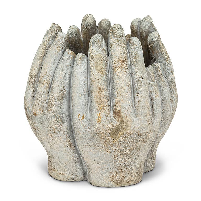 Abbott - Sm Tall Hands Planter-7"H