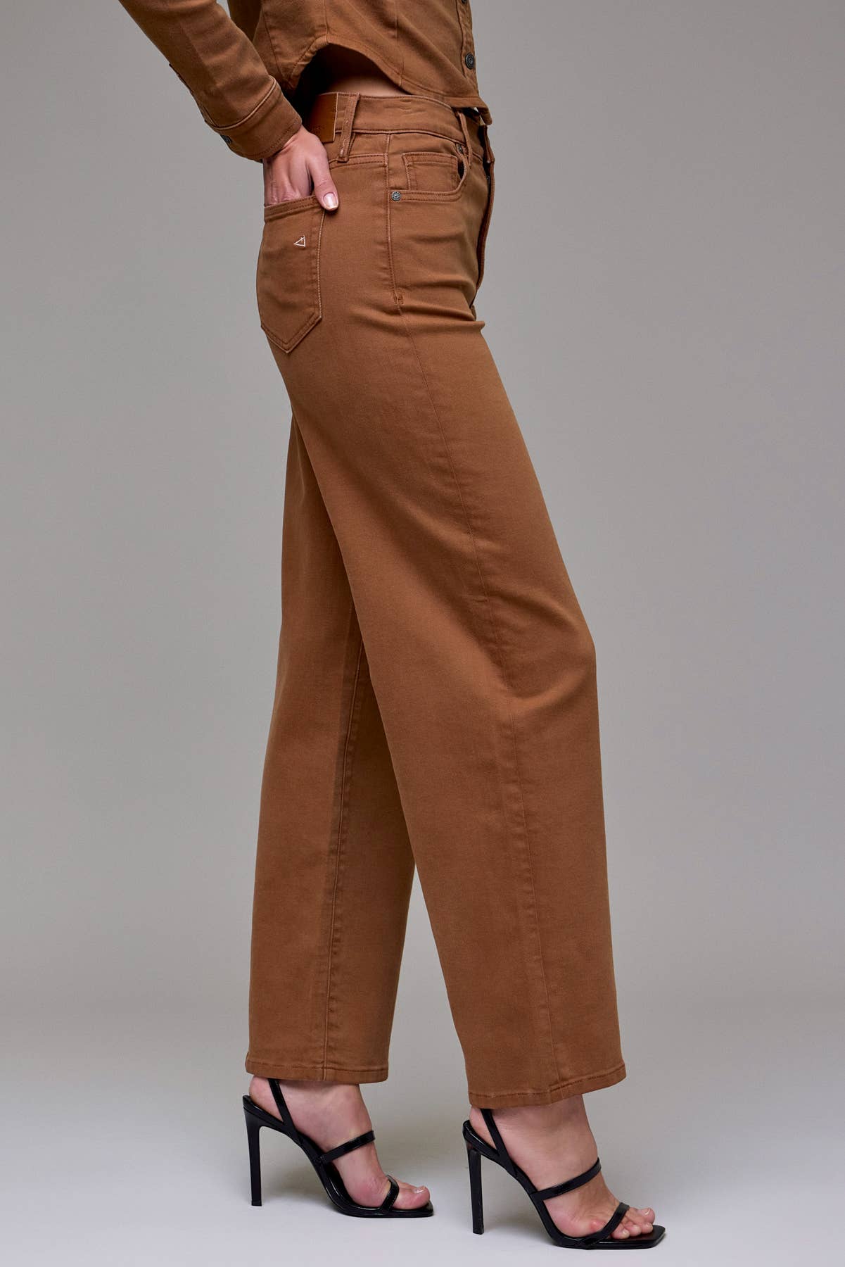 Tawney Wash Stretch High Rise Relaxed Dad Jean