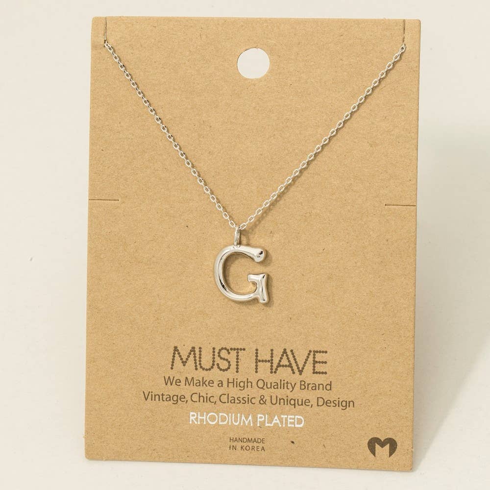Fame Accessories - Gold Dipped Bubble Letter Pendant Necklace
