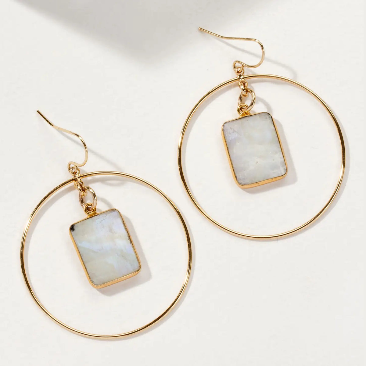 Luna Norte - Stoney Hoop Earrings- Labradorite