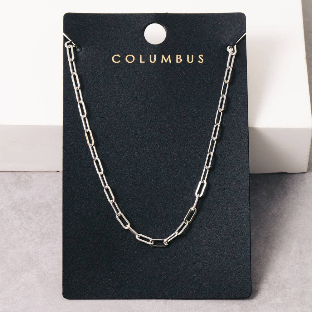 Fame Accessories - Gold Dipped Paperclip Link Chain Necklace