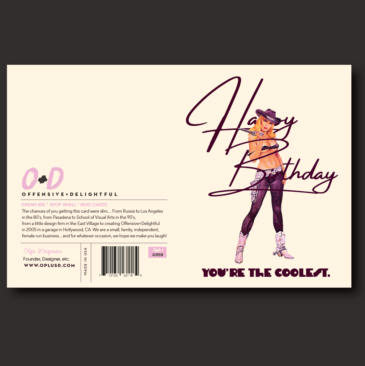 offensivedelightful - COOLEST CHICK birthday card western
