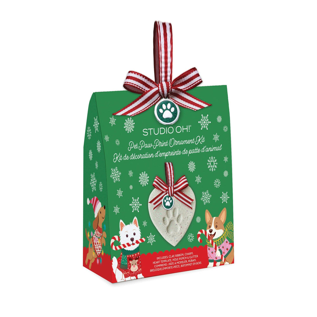 Studio Oh! - Cheery Christmas Dogs DIY Pet Paw Print Ornament Kit